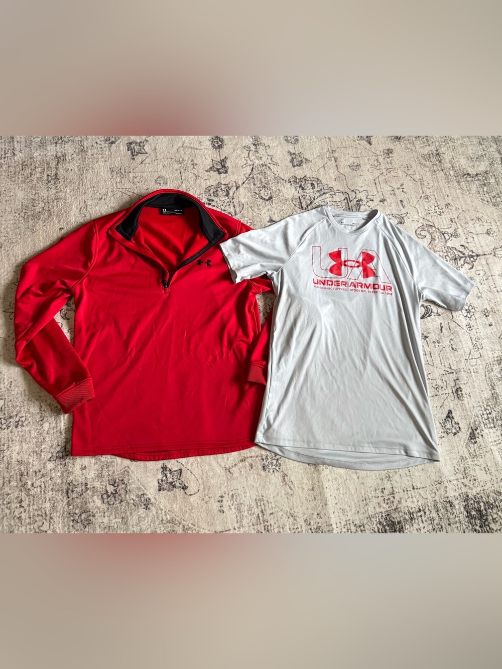 Under Armour Light Gray Performance Tee & Under Armour Quarter Zip
